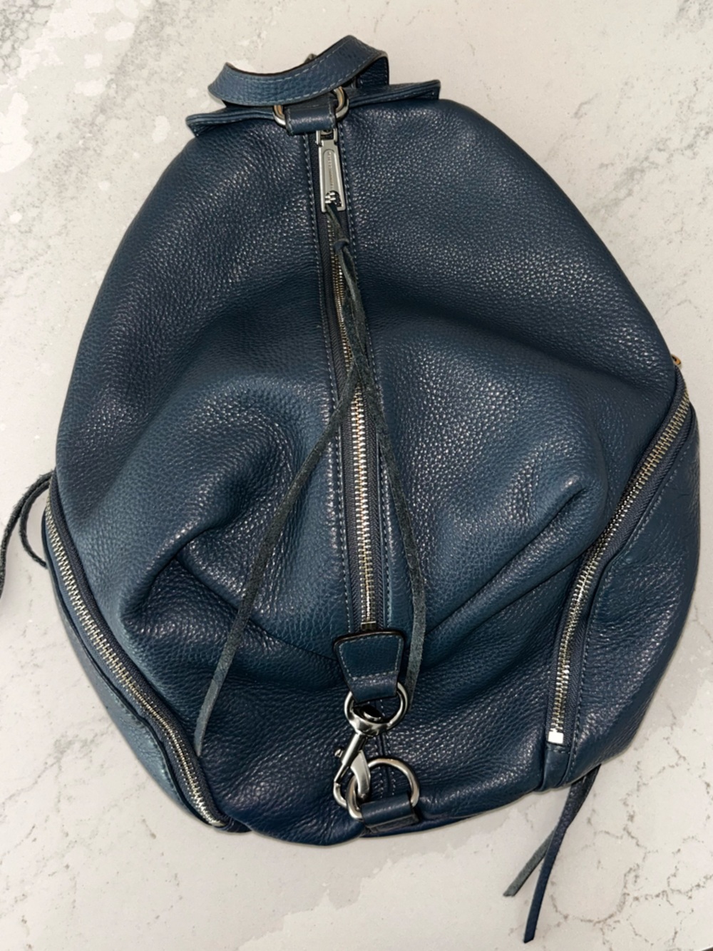 Rebecca Minkoff Julian Backpack Marine Blue Pebbled Leather